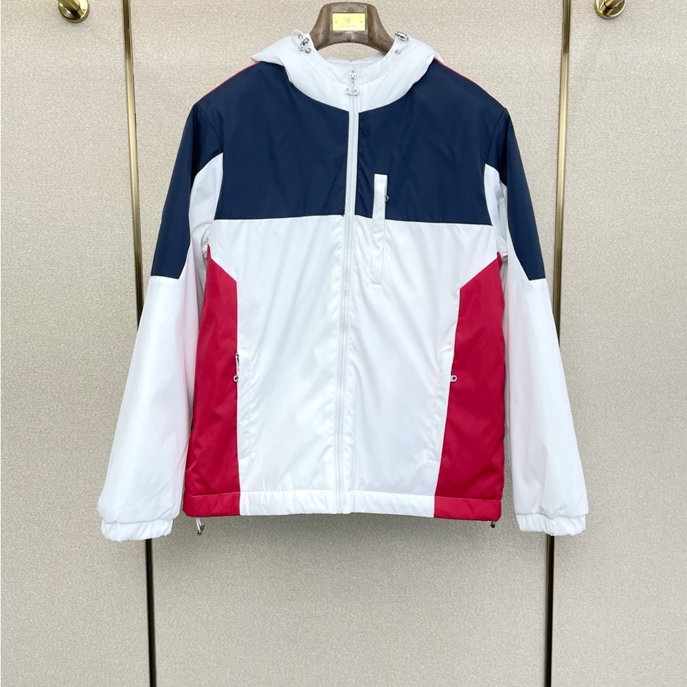 ALO Yoga Kids Tricolor Puffer Jacket - Navy, White, Red